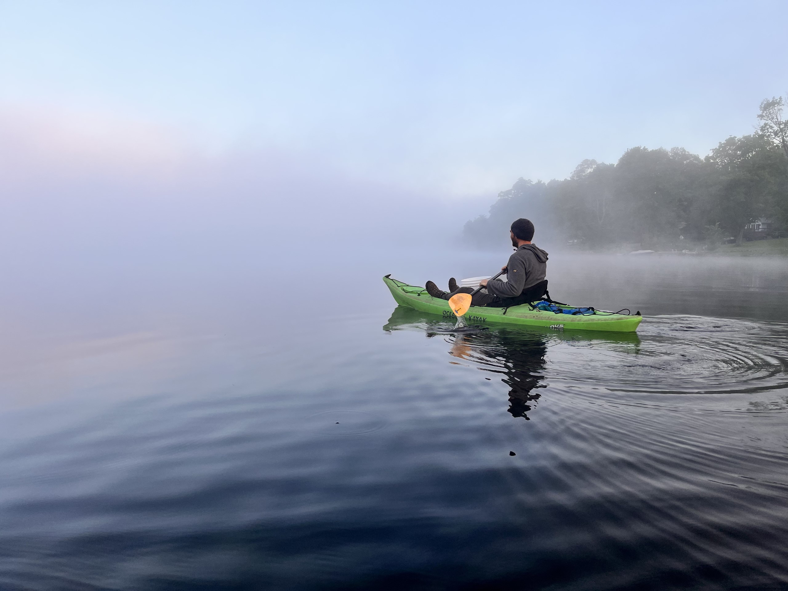 Kayaking to fish bear lake